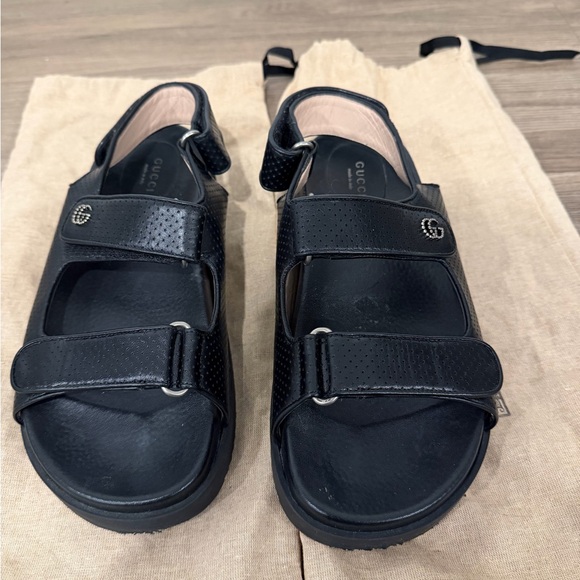 Gucci Black Leather Sandals - Picture 2 of 4